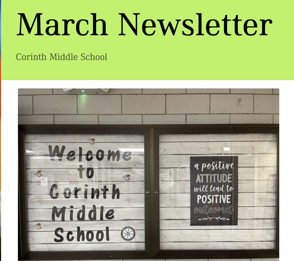 corinth middle school march newsletter